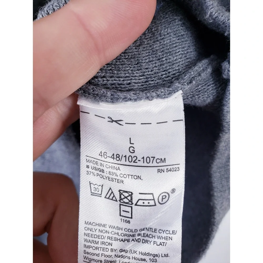 Banana Republic Quarter Zip Pullover Sweater Gray Coolmax Pocket Large